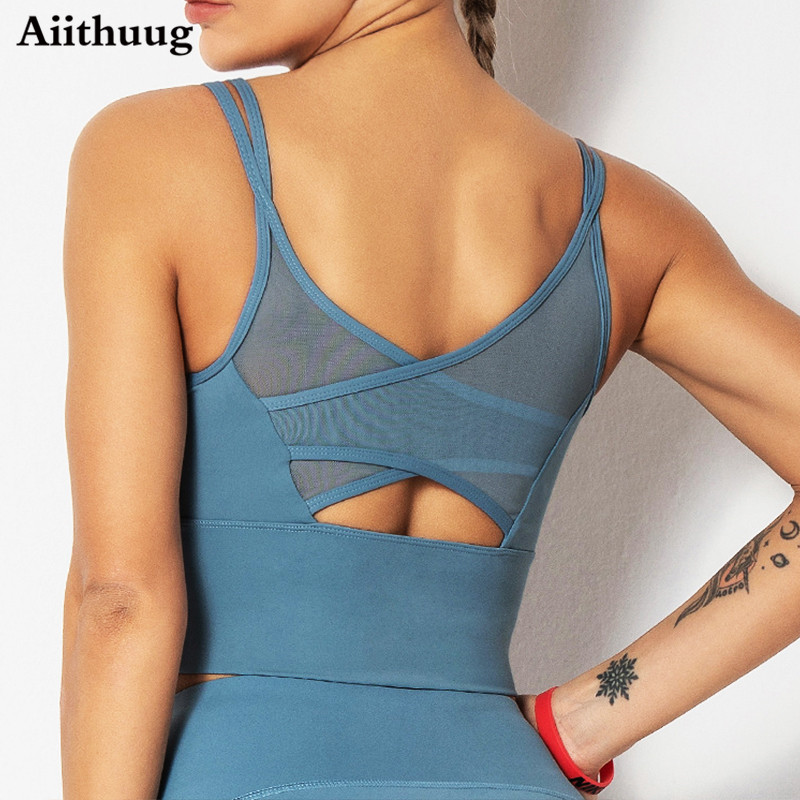 Pilates Yoga Top - Aiithuug Reggiseni Yoga Camicie fitness Top
