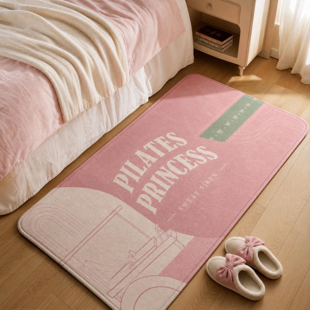 Pilates Yoga Room - Tappeto Rettangolare in Morbido Flanella Rosa