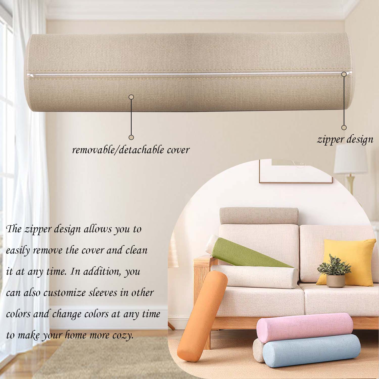 Cuscino in rotolo di schiuma p - Bolster Cushion Round recensione e prezzo