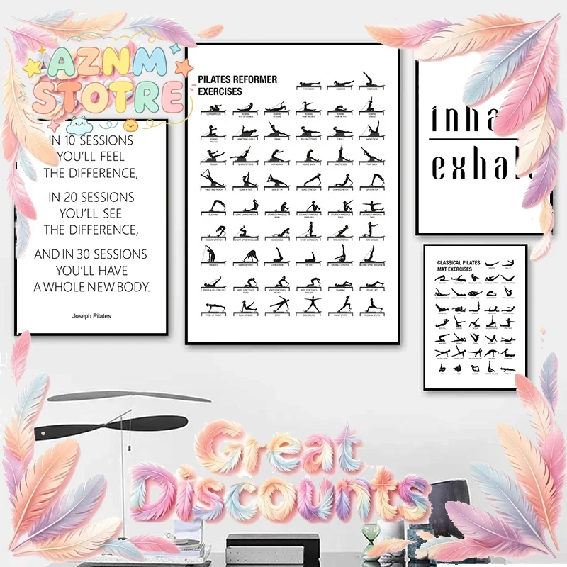 Poster con Grafico di Esercizi - Pilates Yoga Room recensione e prezzo